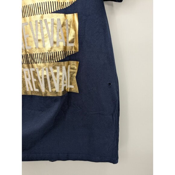 Y2K Rock Revival Graphic T Shirt Size Men L Gold Logo Grunge Streetwear USA Made - Picture 5 of 10